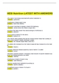 HESI Nutrition LATEST WITH AMSWERS