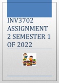 INV3702 ASSIGNMENTS 1 & 2 FOR SEMESTER 1 OF 2022