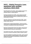 D431 - Digital Forensics Laws questions with verified solutions 2024-2025