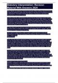 Statutory interpretation&colon; Revision Material With Answers 2024