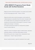 APEA MSN572 Pregnancy Exam Study Guide with Verified Solutions