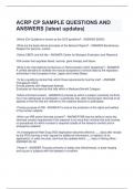 ACRP CP SAMPLE QUESTIONS AND  ANSWERS &vert;latest updates&vert; 