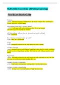 NUR 2063: Essentials of Pathophysiology   Final Exam Study Guide(Latest Updated) A+ Guide