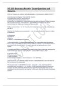 NC Life Insurance Practice Exam Questions and Answers&period;