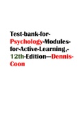 Test bank for Psychology Modules for Active Learning 12th Edition Dennis-Coon|All Chapters |
