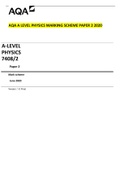AQA A LEVEL PHYSICS MARKING SCHEME PAPER 2 2020(Latest Version) 