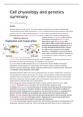 Summary of Cell Physiology and Genetics, BIC20306, wur