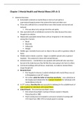  NUR 4150  Chapter 1 Mental Health and Mental Illness (ATI chapter 1) Study Guide
