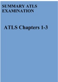 SUMMARY ATLS EXAMINATION ATLS Chapters 1-3
