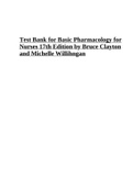 Test Bank for Basic Pharmacology for Nurses 17th Edition by Bruce Clayton and Michelle Willihngan