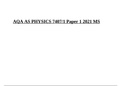 AQA AS PHYSICS 7407/1 Paper 1 2021 MS