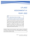 LPL4802 Assignment 1 Semester 1 2022 Solution