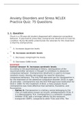 Anxiety Disorders and Stress NCLEX Practice Quiz: 75 Questions | 2022 latest update