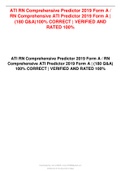 ATI RN Comprehensive Predictor 2019 Form A / RN Comprehensive ATI Predictor 2019 Form A | (180 Q&A) 100% CORRECT | VERIFIED AND RATED 100%