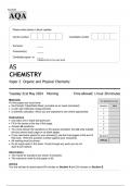 AQA AS CHEMISTRY Paper 2 JUNE 2024 QUESTION PAPER AND MARK SCHEME