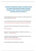 ASSISTANT LABORATORY ANIMAL TECHNICIAN EXAM TEST BANK QUESTIONS AND CORRECT DETAILED ANSWERS LATEST UPDATE 2024-2025&lpar;VERIFIED ANSWERS&rpar;&vert;ALREADY GRADED A&plus;