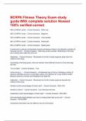 BCRPA Fitness Theory Exam study guide With complete solution Newest  100&percnt; verified correct