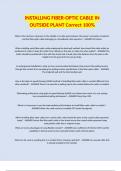 INSTALLING FIBER-OPTIC CABLE IN OUTSIDE PLANT Correct 100&percnt;