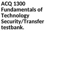 ACQ 1300 Fundamentals of Technology Security/Transfer testbank.