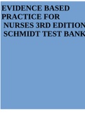 Testbank for Schmidt & Brown 3rd Edition Evidence-Based Practice for Nurses: Appraisal and Application of Research