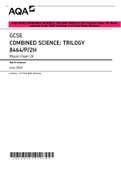 AQA GCSE COMBINED SCIENCE: TRILOGY 8464/P/2H Physics Paper 2H Mark scheme June 2020 Version: 1.0 Final Mark Scheme