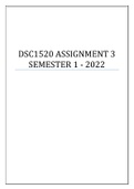 DSC1520 ASSIGNMENT 3 SMESTER 1 - 2022