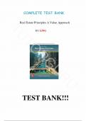 Test Bank for Real Estate Principles&colon; A Value Approach&comma; 7th Edition by Ling&comma; All Chapters &vert; Complete Guide A&plus;