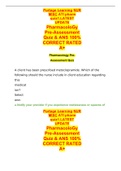 Portage Learning NUR MISC ATI pharm quiz1&period;LATEST UPDATE PharmacoloGy Pre-Assessment Quiz & ANS 100&percnt; CORRECT RATED A&plus;