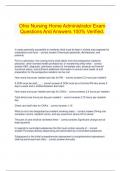  Ohio Nursing Home Administrator Exam Questions And Answers 100&percnt; Verified&period;