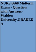 NURS 6660 Midterm Exam - Question with AnswersWalden University.GRADED A