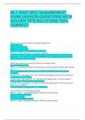 MLT ASCP BOC QuizletNEWEST EXAM VERSION QUESTIONS WITH GOLDEN TIPS SOLUTIONS 100&percnt; CORRECT