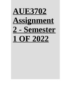 AUE3702 Assignment 2 - Semester 1 OF 2022.