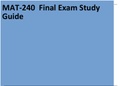 MAT-240 Final Exam Study Guide