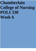 Chamberlain College of Nursing POLI 330 Week 6