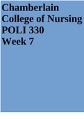 Chamberlain College of Nursing POLI 330 Week 7