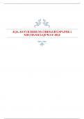 AQA AS FURTHER MATHEMATICS PAPER 2  MECHANICS QP MAY 2024