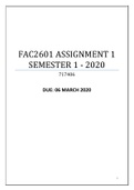 FAC2601 ASSIGNMENT 1 SEMESTER 1 2022
