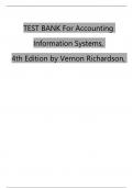TEST BANK For Accounting Information Systems 4th Edition by Vernon Richardson&comma; Verified Chapters 1 - 17&comma; Complete Newest Version