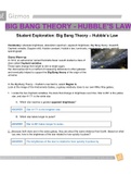 GIZMOS Student Exploration: Big Bang Theory – Hubble’s Law 2021 (answered)
