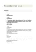 NURSE 220 Focused Exam&lowbar; Pain Results 
