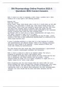 RN Pharmacology Online Practice 2023 A Questions With Correct Answers