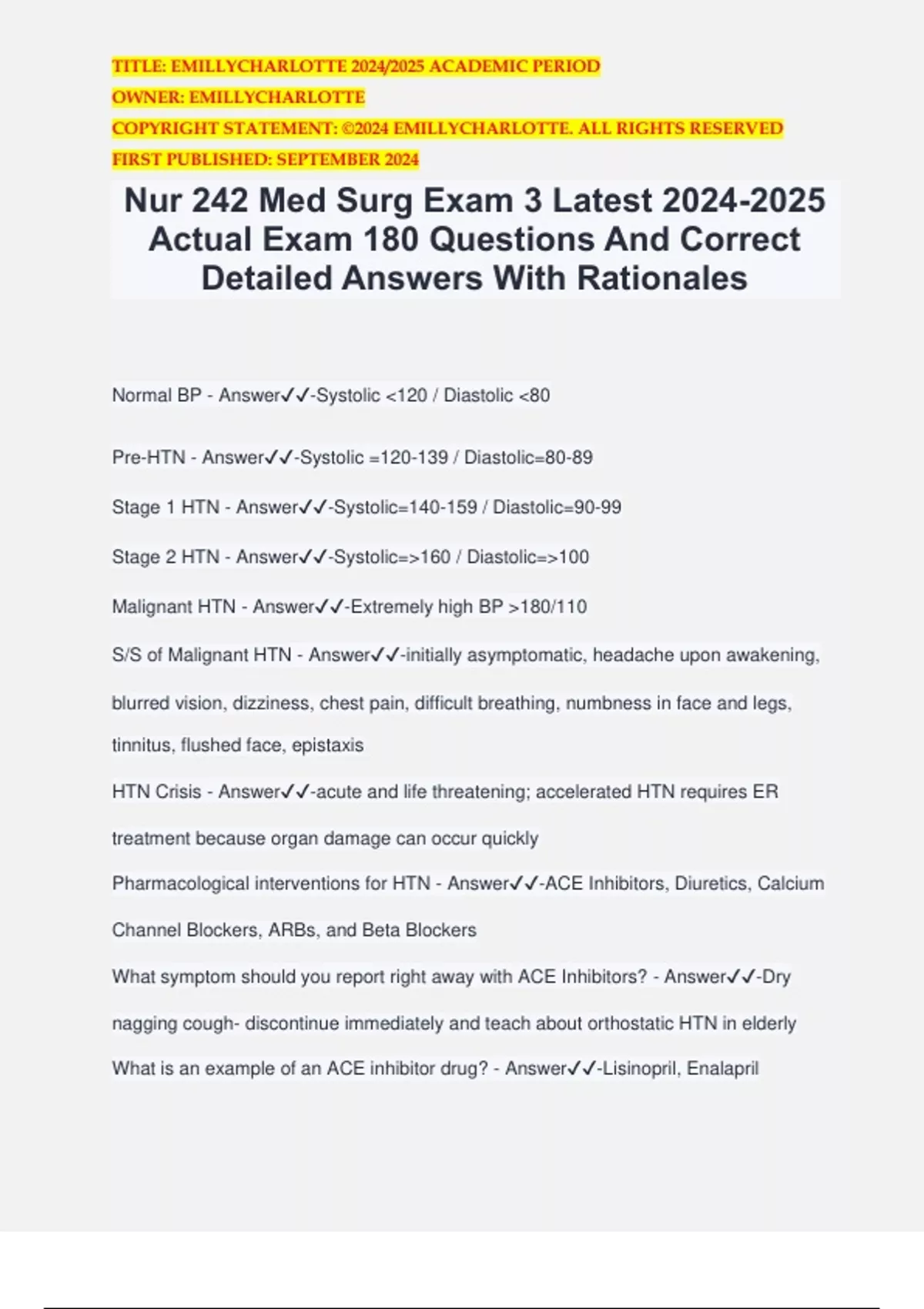Nur 242 Med Surg Exam 3 Latest Actual Exam 180 Questions And Correct ...