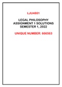 LJU4801 ASSIGNMENT 1 SOLUTIONS SEMESTER 1, 2022