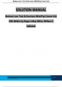 Solution Manual For Business Law&colon; Text & Exercises&comma; 10th Edition by Roger LeRoy Miller&comma; William E&period; Hollowell&comma; Verified Chapters 1 - 43&comma; Complete Newest Version