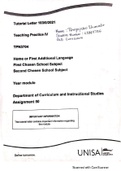Exam (elaborations) TPN3704 - TEACHINF PRACTICE IV (Tpn3704) 