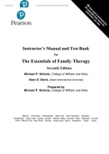 Test Bank for The Essentials of Family Therapy 7th Edition Nichols