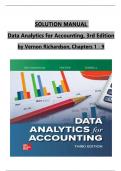 TEST BANK For Data Analytics for Accounting&comma; 3rd Edition by Vernon Richardson&comma; Verified Chapters 1 - 9&comma; Complete Newest Version
