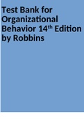 Test Bank for Organizational Behavior 14th Edition by Robbins