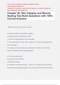 Chapter 36&colon; Skin Integrity and Wound Healing Test Bank Questions with 100&percnt; Correct Answers