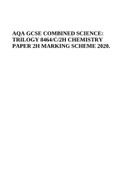 AQA GCSE COMBINED SCIENCE: TRILOGY 8464/C/2H CHEMISTRY PAPER 2H MARKING SCHEME 2020.